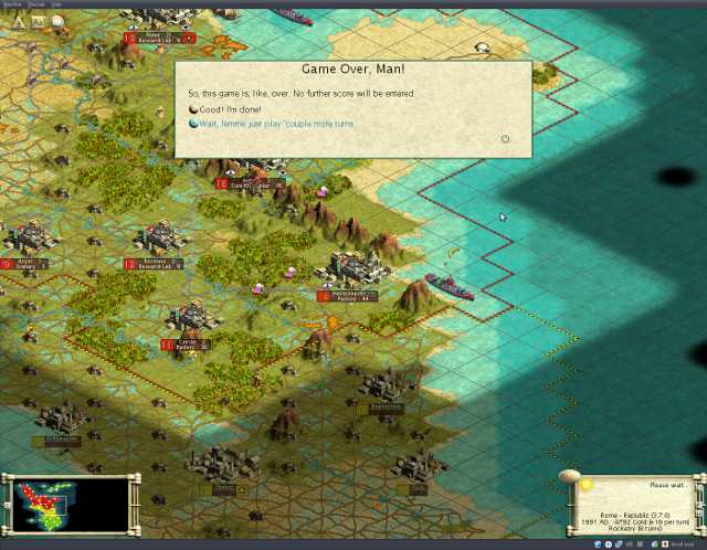 Screenshot of ended game of Civ 3